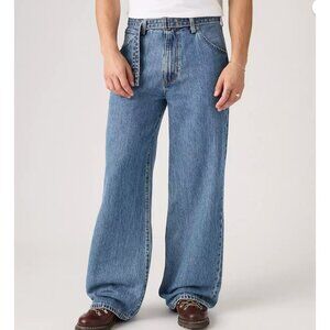 New Levi's 34x32 Premium Twisted Baggy Wide Leg Men's Jeans Medium Wash